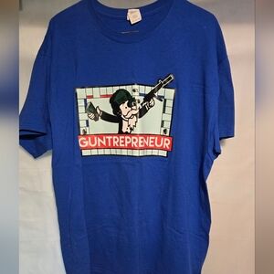BLUE Gun Enthusiast TSHIRT men XL